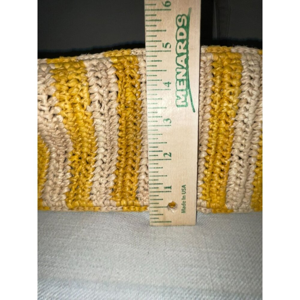 Mar Y Sol Straw Amalfi Tote Bag Used Striped Sunflower / Natural - Picture 12 of 16
